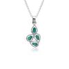 Certified Natural Green Emerald Gemstone Sterling Silver Fancy Pendant