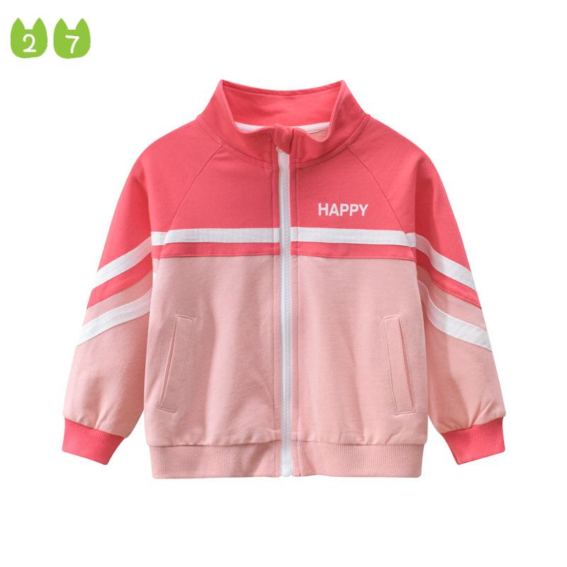 Модное пальто для девочек, детская рубашка высокого качества на молнии, детский весенний топ