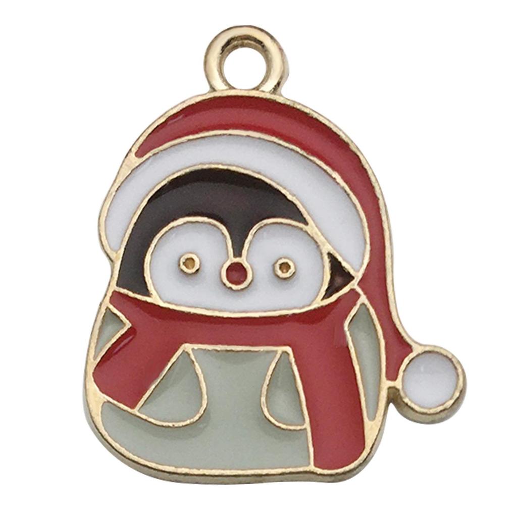 Set of 50 Christmas Oil Drop Pendants: Cute Santa, Snowman, Tree DIY Jewelry Accessories