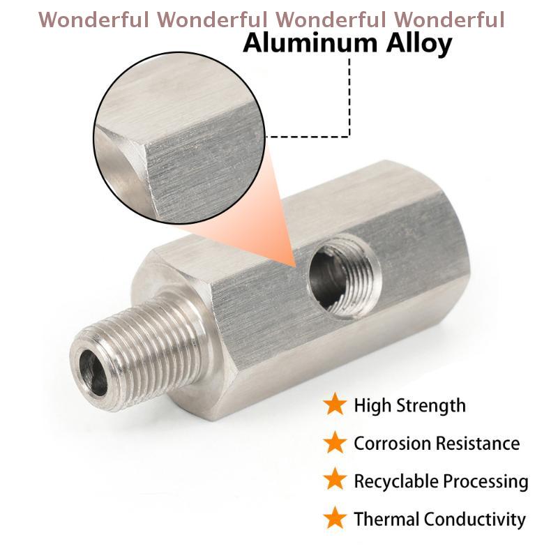 Oil Pressure Sensor Connector Feed Line Gauge Tee Adapter Oil Pressure Sensor Tee 1/8"NPT Female To M12 M10 M14 1/8NPT 1/4NPT