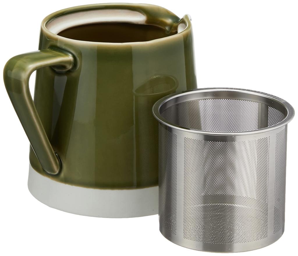 Керамика Nishikai, посуда Hasami, глазурь Oribe, чайник 500 мл, легко моется, с ситечком для чая, ножницы из нержавеющей стали, столовая посуда, стильный зеленый чайник