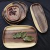 1pc Whole Wood Acacia Irregular Oval Solid Wood Plate Fruit Dishes Steak Pasta Tray Dessert Dinner Plate Tableware
