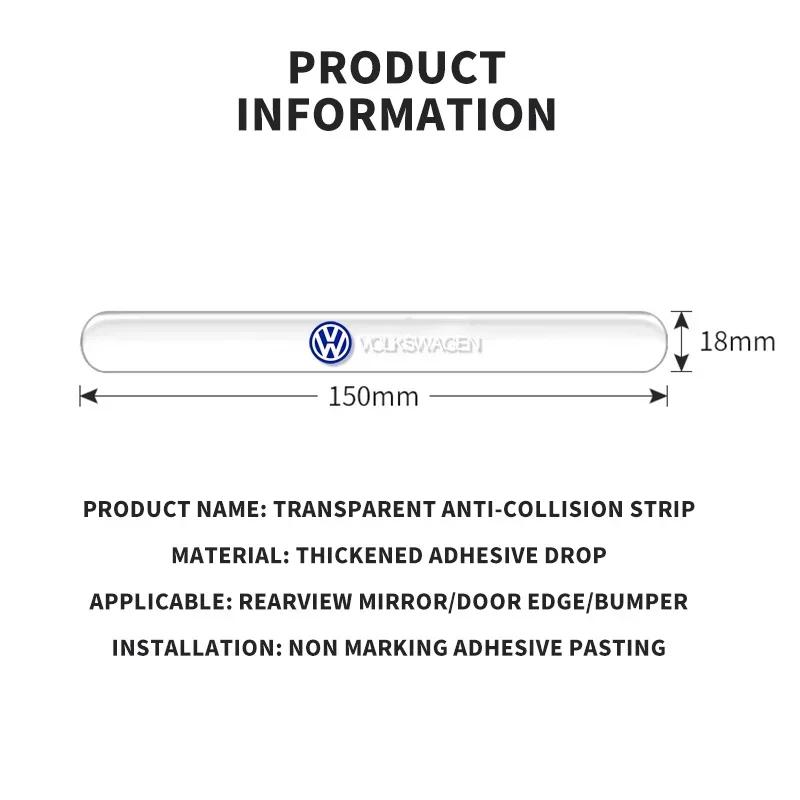 2026 Hot For Volkswagen VW 4pc Car Door Side Edge Protector Strips Rearview Mirror Guards Stickers For Volkswagen GTI Golf Caddy