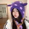 Knitted wool hat female winter plush little monster thermal ear straps Lei Feng hat adult cartoon thermal hat