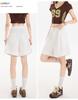 Ge Di Jie Tian Si Three proof Fabric Wrinkle Design High Waist Wide Leg A-line Cowboy Shorts for Women