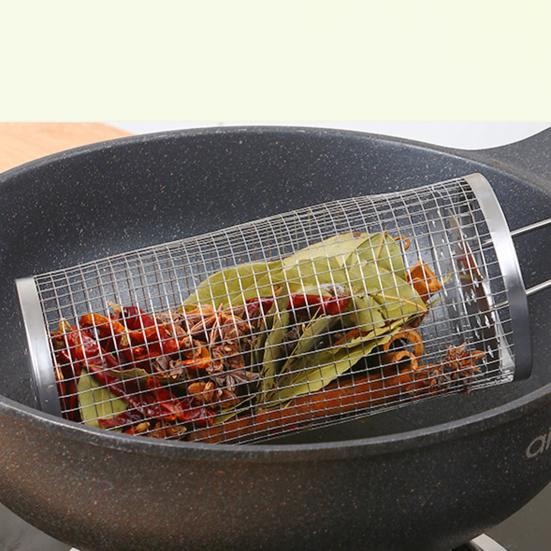 Уличная клетка для барбекю из нержавеющей стали, жаростойкая, не прилипающая, с защищающей от ожогов ручкой, равномерно нагреваемая, большой вместимости, корзина для гриля на колесиках, сетка для барбекю