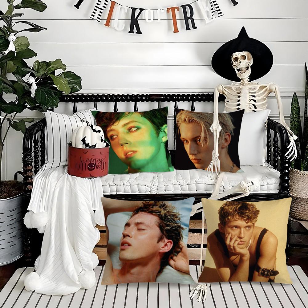 Singer T-Troye S-Sivan Pillow Case Silky Short Plush With Invisible Zipper Dustproof Sofa Cushion Cover For Home Decor