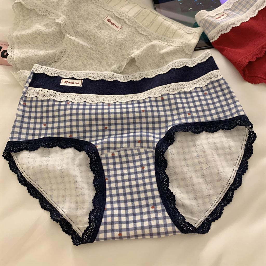 Women's Spring and Autumn Vintage Cotton Non Hip 10A Antibacterial Crotch Panties