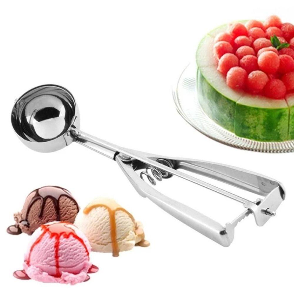 Sale Kitchen Accessories Stainless Steel Spring Handle Mash Potato Scoop Food Grade Ice Cream Spoon