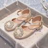 Girls' Princess Sandals2026Summer fashion stylish children's performance shoes, closed-toe high-heeled apricot-colored soft-soled shoes
