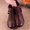 2025 Ретро Ботильоны на среднем каблуке с мягкой подошвой для женщин - Осень/Зима Велюровая кожа