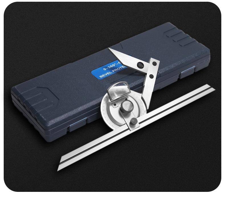 High-Precision Stainless Steel Vernier Protractor 360° Angle Measuring Tool