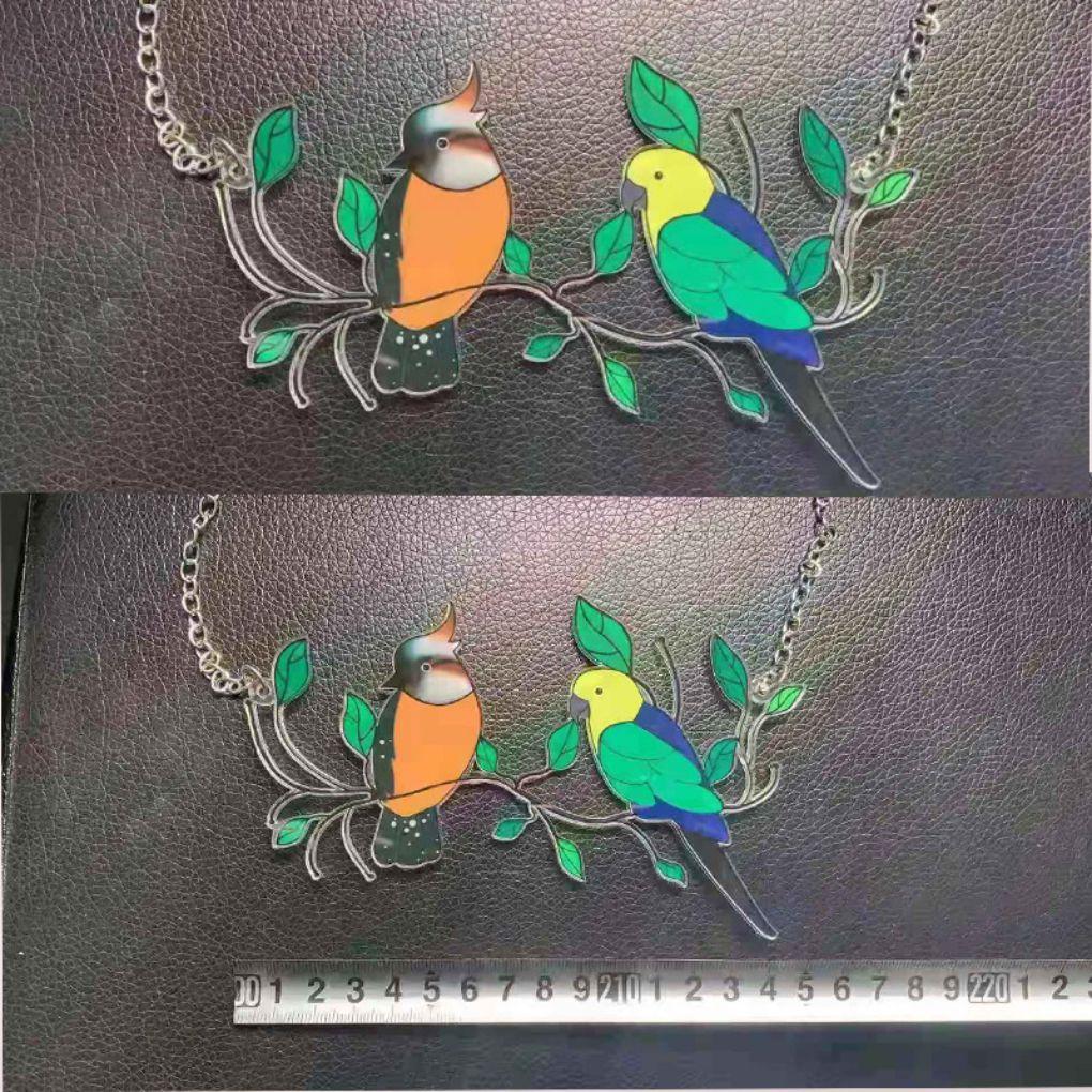 Window Panel Hanging Fowl Shape Window Panel Acrylic Decoration Home Wall Pendant with Lanyard