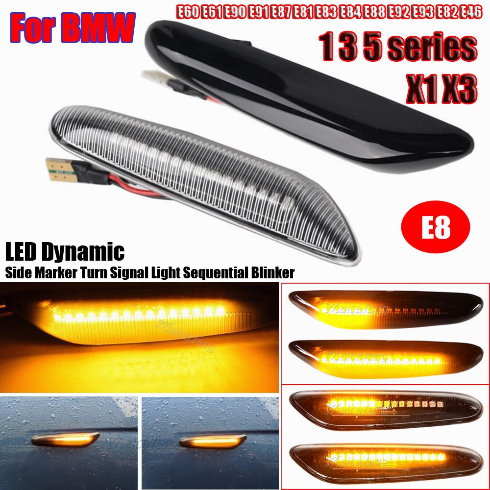 Dynamic LED Turn Signal Light Side Marker for BMW E60 E61 E90 E91 E87 E81 E83 E84 E88 E92 E93 E82 E46 1 3 5 Series X1 X3 2004