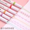 Funny Double Line Pattern Outline Marker Pen Hand Copy Account Multi-colored Curve Pen Quick Dry Mark Notes Painting Highlighter