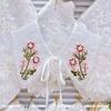 Цветочная вышивка шаль фальшивый воротник женские съемные воротники галстук белый воротник шея кукла Лолита фальшивый воротник накидка на плечо