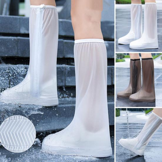 1 Pair PVC Women Shoe Covers Thickened Convenient Zipper Style Rain Protectors