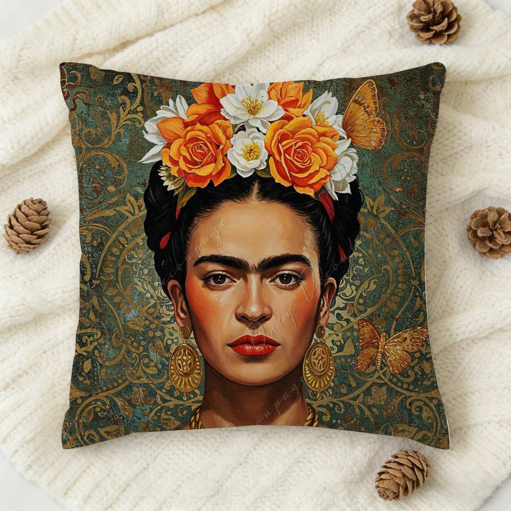 pc Frida Cartoon Style Doublesided Printed Square Decorative Cushion Cover for Sofa Living Room Home Decor