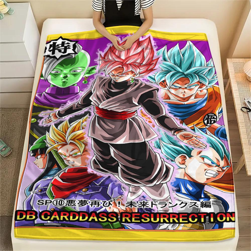 Фланелевое одеяло с принтом персонажей Dragon Ball, Высококачественное, Удобное для всех сезонов, Декор для дома, Тепло и уют, Идеально для рождественских подарков