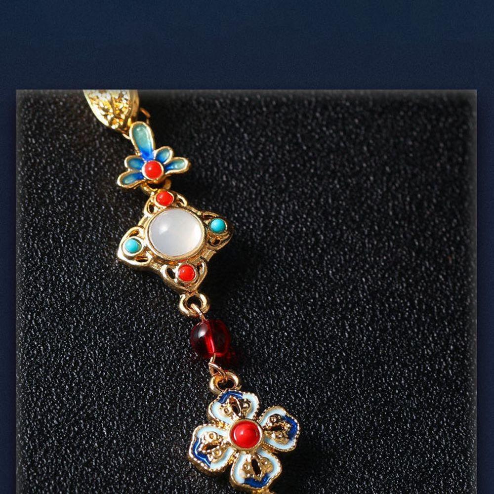 Style Brooches Tassel Brooches Antique Fan Pendant Metal Collar Pins Cheongsam Pin Accessories