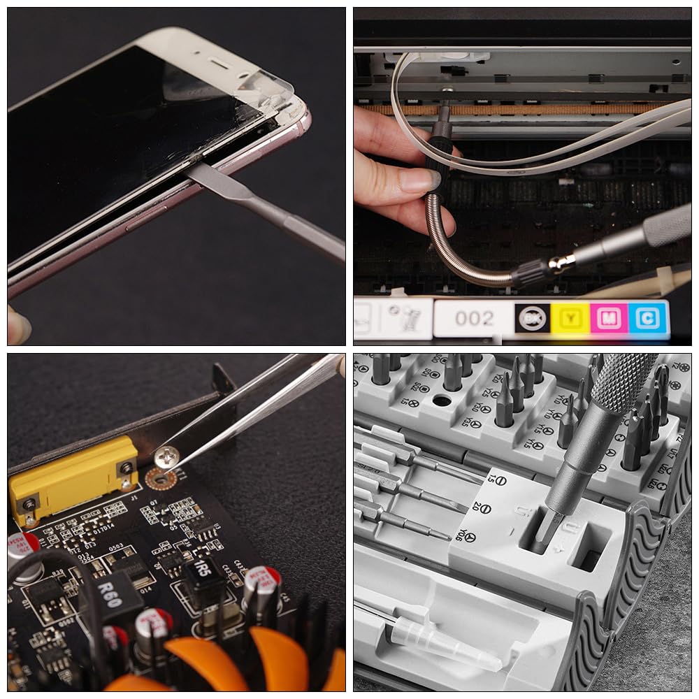 Прецизионная отвертка Glvaner Torx для очков 122 S2 Высокоемкий кейс Совместимый с DIY-разборкой Набор 128-в-1, Отвертка, Y-образная отвертка,
