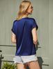 2023 Spring/Summer Women's Short-Sleeve Loose Fit Satin Shirt