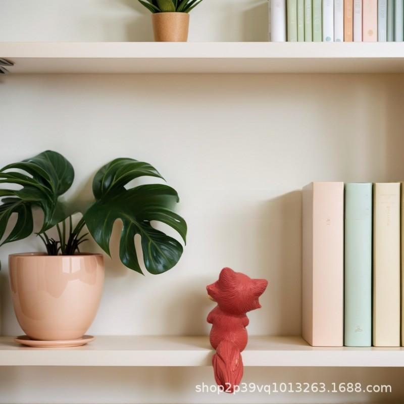 Mini Cute Fox Reading Desk Workstation. Decorative Piece. Small Item. Resin Handicraft.