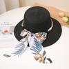 Floral Sun Hat with Bowknot - Wide Brim, UV Protection Straw Cap for Women | Perfect for Summer Beach Vacations & Outdoor Leisure