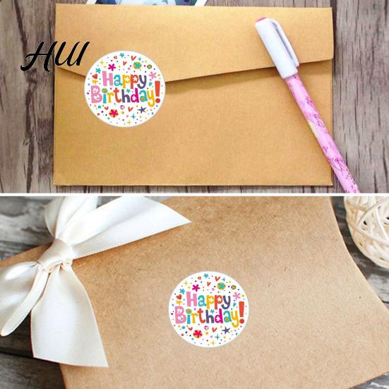 Kids Birthday Sticker Decorations 6Pcs Happy Thank You Set Cute Party Decals for Kindergarten Diary Stickers Gift Wrapping Cards Crafts Colorful