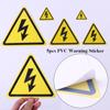 5pcs Yellow Adhesive Labels 3.6/5/8/10/15cm Danger Notice Warning Sticker Danger Forelectric Box