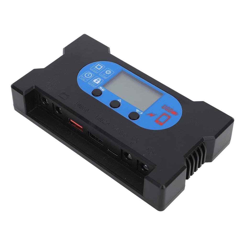 Солнечный контроллер HD-дисплей Двойной USB Type C DC Быстрая зарядка Множественная защита Регулятор солнечной панели 10А