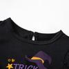 Kids Flying Sleeve Mesh Dress, Girls Halloween Element Long Sleeve Fashion Outfit