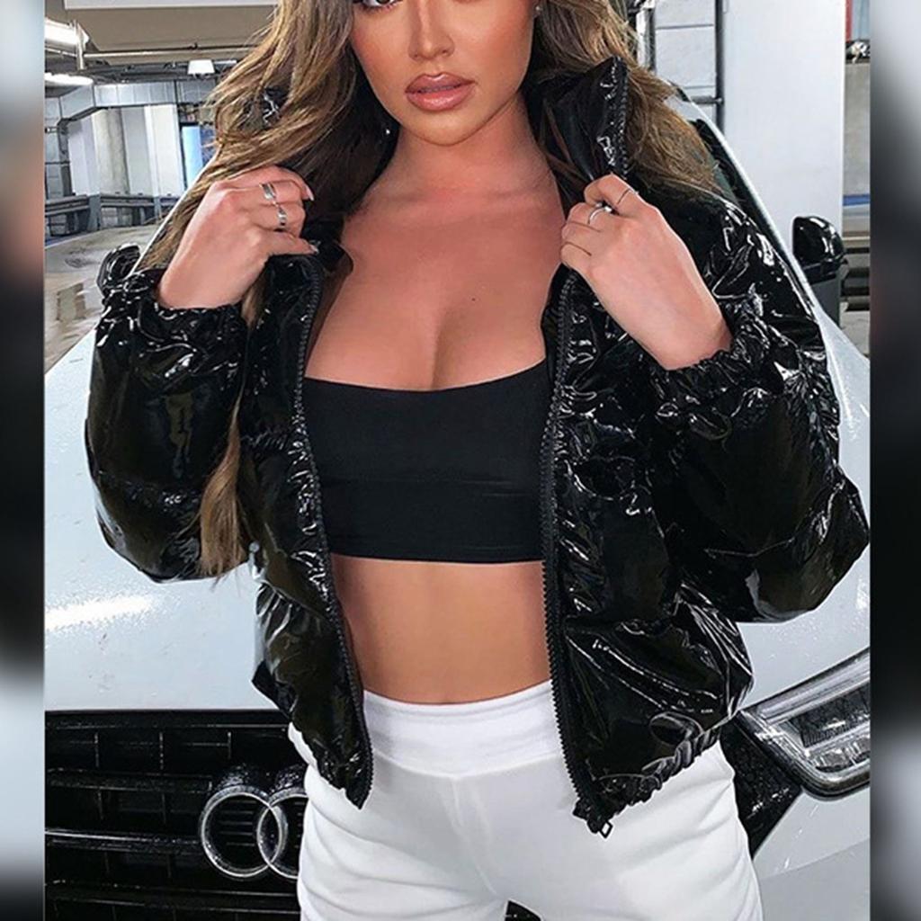 Женское короткое пальто, сохраняющее тепло, воротник-стойка, застежка-молния, эластичный подол, зимняя куртка для холодных дней