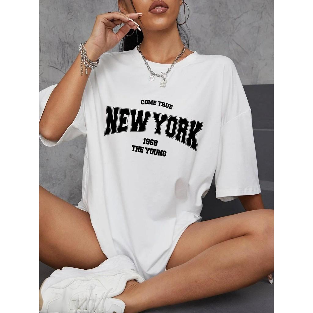 Shirts for Women 1968 The New York Is Young Women Tshirts Oversize Creativity Streettshirt Short Sleeve Clothes Graphic T Shirts