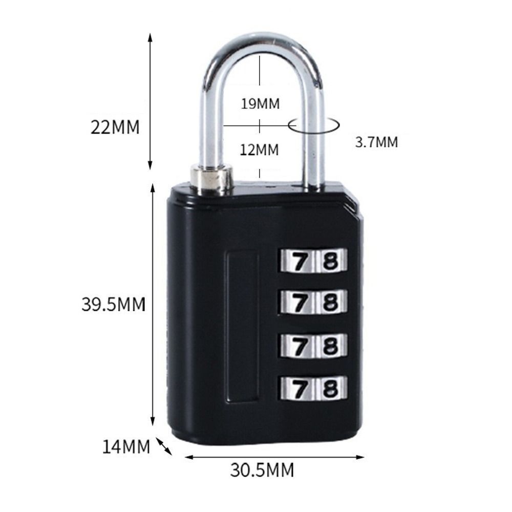 Zinc Alloy Dormitory Cabinet  Lock Padlock Backpack Zipper Lock New 4 Digit Password Lock  Home