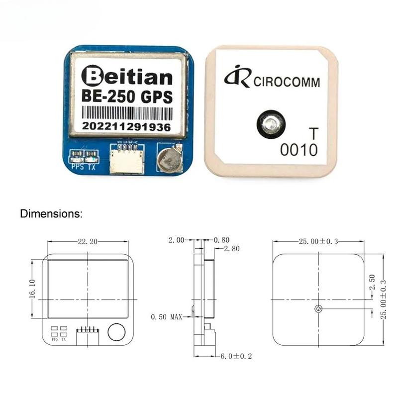 BEITIAN M10 GPS Module GALILEO Positioning Module Ultra-low Power TTL Level GNSS Receiver for Vehicle Drones Tracking