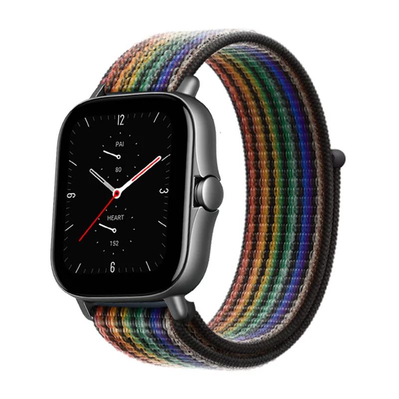 20mm/22mm Nylon Loop Watch Band For Amazfit GTS/4/2/2e/3/GTS2 Mini/GTR 4/3 pro/GTR2/2e/stratos 2/3 Bracelet Amazfit Bip-u Strap