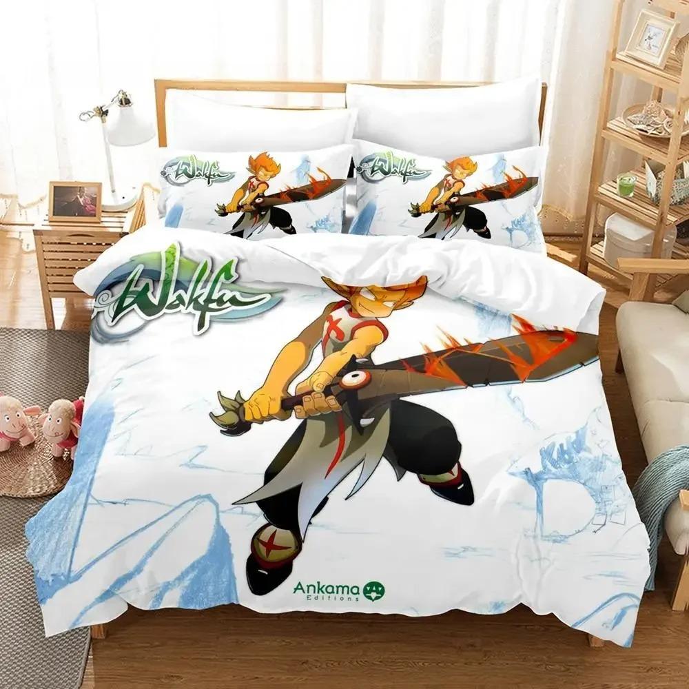 SkinFriendly Elegant Single Twin Full Queen King New Wakfu Size Bed Adult Kid Bedroom Sets 3D Print Quilt