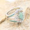 Женское кольцо, винтажное сломанное кольцо из искусственной бирюзы, роскошный индивидуальный подарок, инкрустированное стразами кольцо на палец, ювелирные изделия