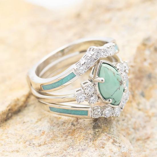 Женское кольцо, винтажное сломанное кольцо из искусственной бирюзы, роскошный индивидуальный подарок, инкрустированное стразами кольцо на палец, ювелирные изделия