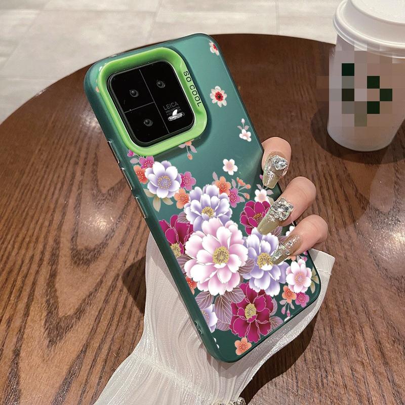 Чехол для телефона с защитой от падений и цветочным узором для Samsung S24 S23 A55 A35 Xiaomi Redmi 13C Poco C65 iPhone 15 Huawei Honor, противоударный защитный бампер