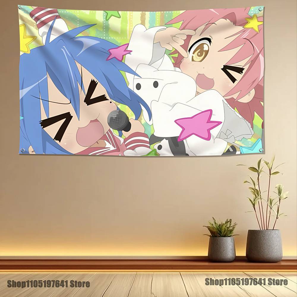 KKonata Izumi LLucky SStar Suitable for camping music festivals parties Flag Polyester Digital Printing Banner For Decor