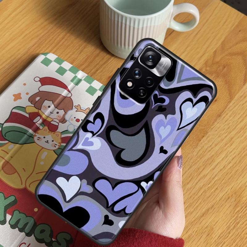 Purple Heart Swirl Aesthetic Case For Xiaomi Redmi Note 14 Pro 13 12 11 10 15 Pro Plus Redmi 15 C 13 10C 12C 14C 13C Cover