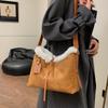2025 New High-end Commuter Matte Suede Tote Bag Lamb Wool Bag Single Shoulder Underarm Messenger Bag