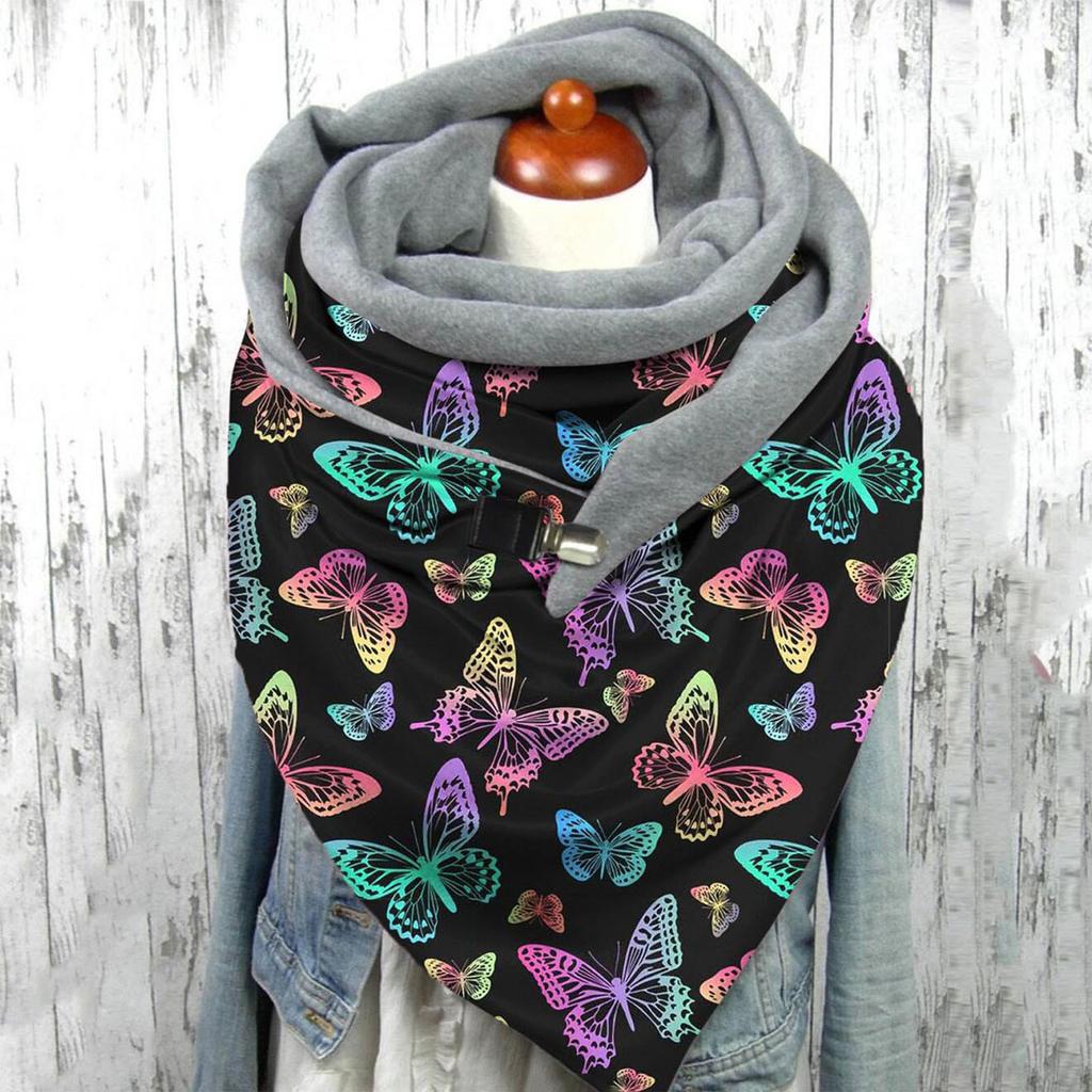 Women's Autumn And Winter Fashion Thickening Warm Shawl Printed Scarf