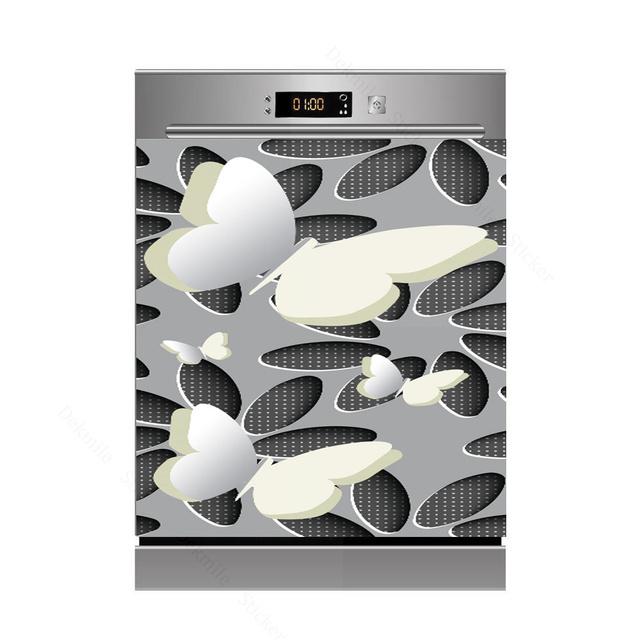 3D бамбуковая текущая вода, свеча, камень, посудомоечная машина, холодильник, морозильная наклейка, детская художественная крышка двери холодильника, обои, кухонный декор