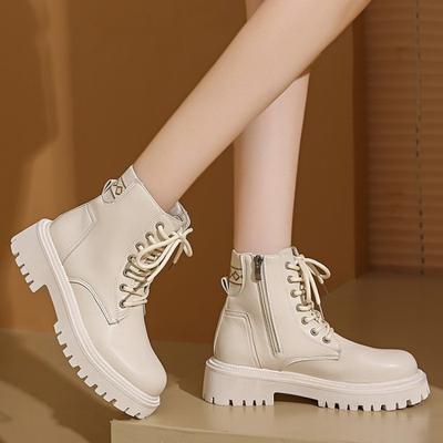 Новые женские ботильоны на платформе из искусственной кожи, женские ботинки, осенняя женская обувь, ботинки на платформе