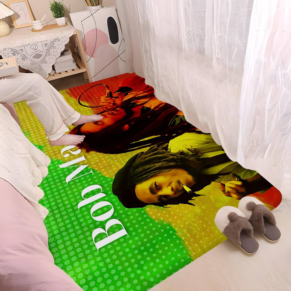 B-Bob Marley Room Mats Retro Multiple Choice Living Room Kitchen Rug Non-Slip Welcome Rug