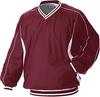 ZETT Baseball Long Sleeve Cold Dark Red with White Size L V-Neck Jacket, Weather, BOV300, (6811),