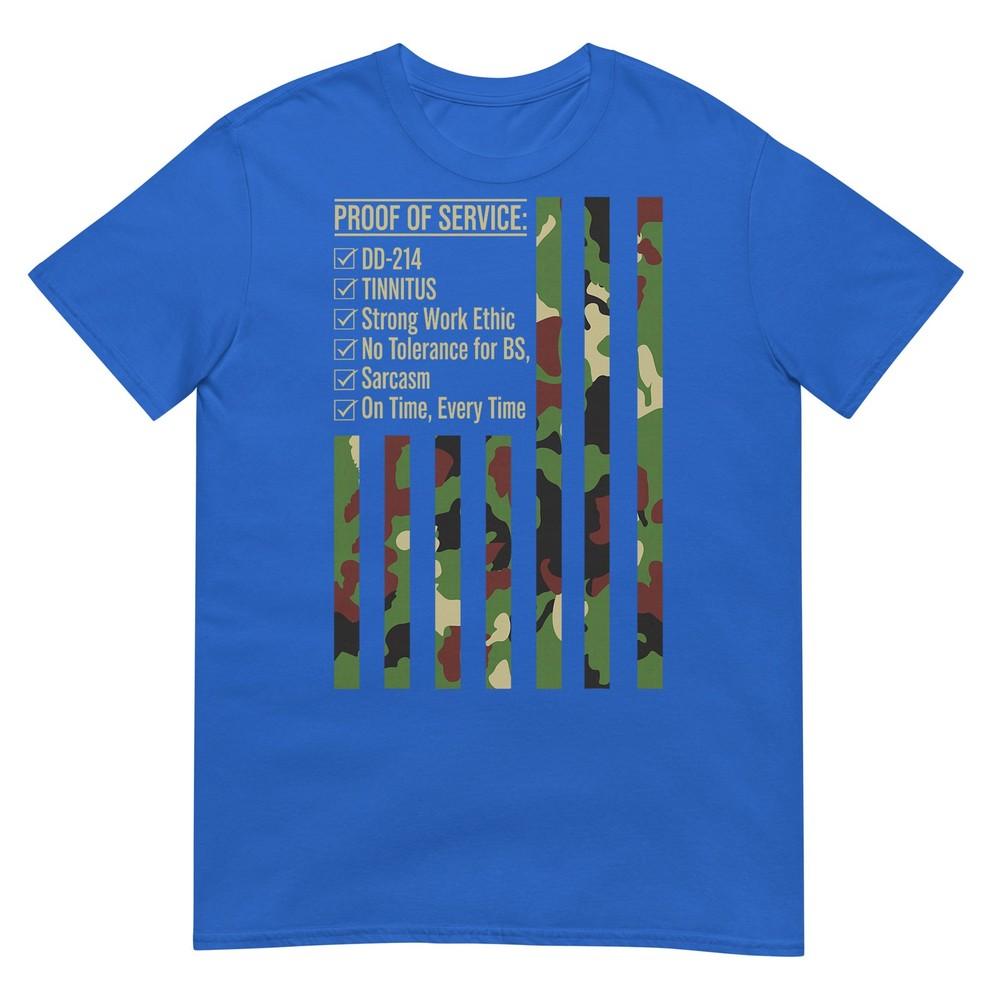 Proof Of Service T Shirt Camouflage Strip Usa Flag Dd214 TShirt